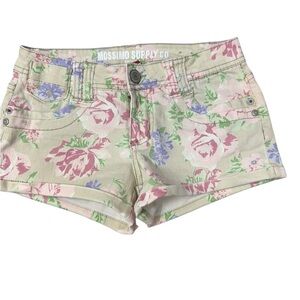 MOSSIMO SUPPLY CO.  Pink and Green Jean Shorts Floral Pattern